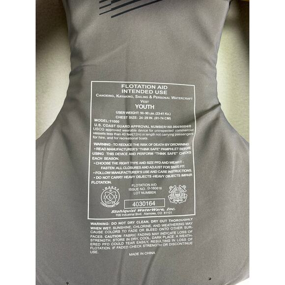 Aqua Lung Youth lifejacket PFD green gray water sports 50–90 LBS ￼ - Picture 6 of 7